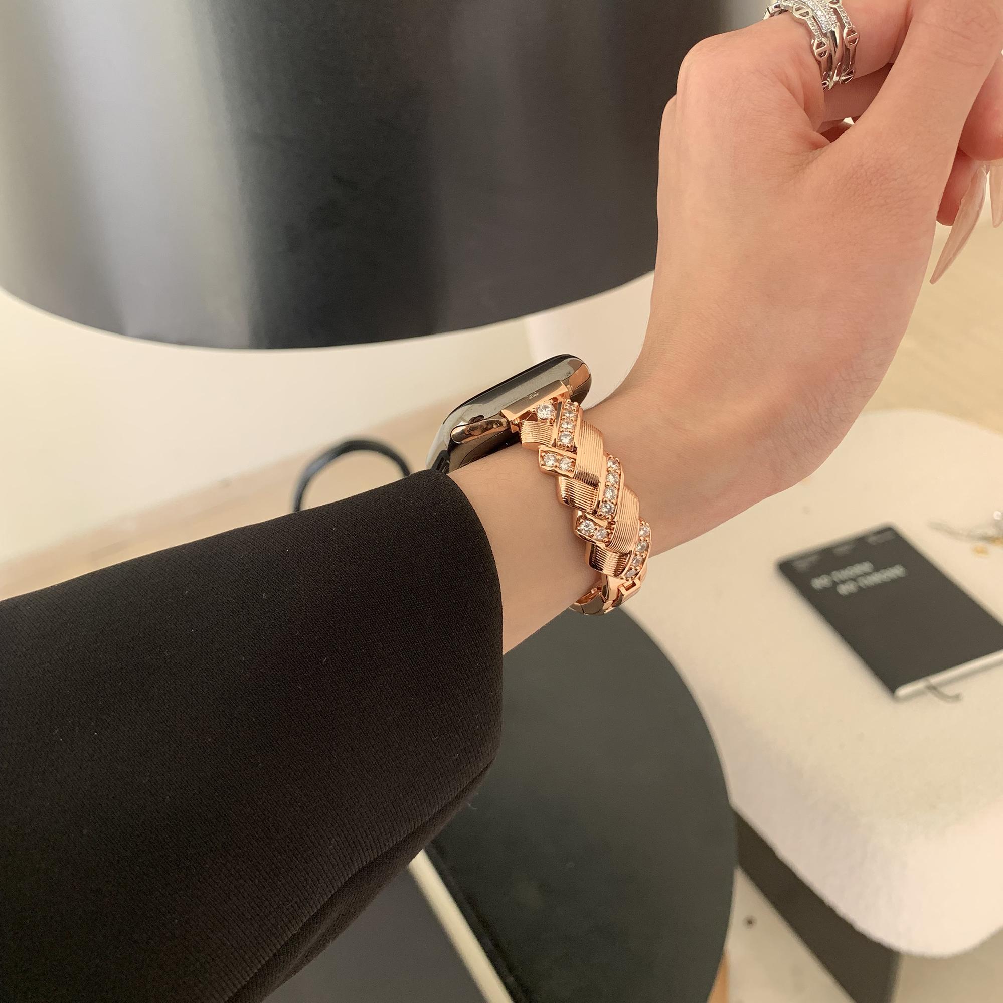 Copper Watch Strap for Apple Watch Series 10 Ultra 9 8 7 SE 6 5 4 3 2 1 46mm 49mm 45mm 44mm 42mm Wheat Ear Zircon Bracelet Band Starlight
Copper Watch Strap for Apple Watch Series 10 Ultra 9 8 7 SE 6 5 4 3 2 1 46mm 49mm 45mm 44mm 42mm Wheat Ear Zircon Bracelet Band Starlight
