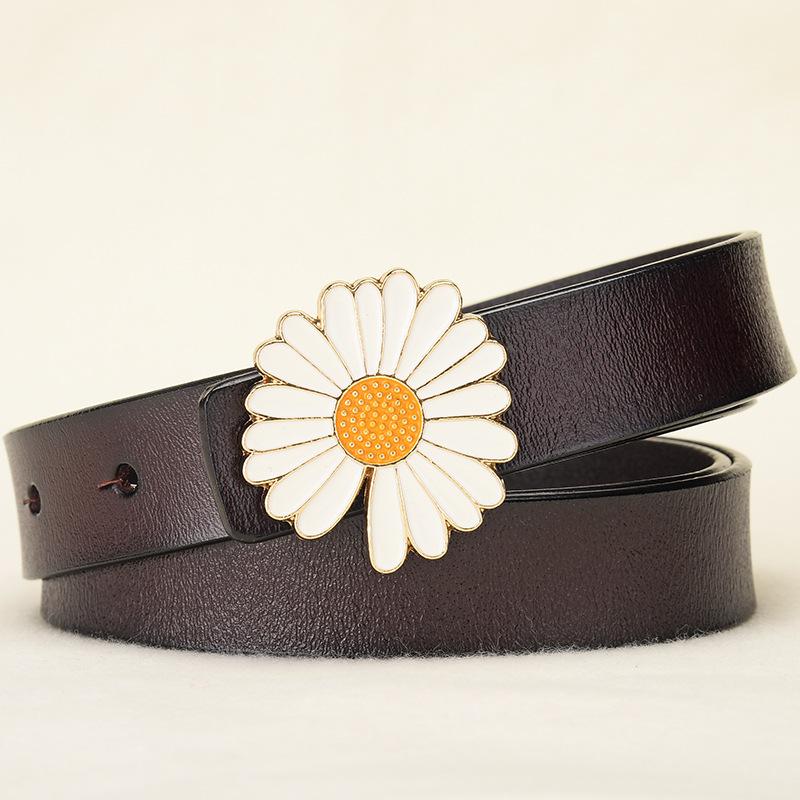 Belt - women s genuine leather fashion daisy smooth buckle skinny belt - korean style ladies pant belt 110cm
Belt - women s genuine leather fashion daisy smooth buckle skinny belt - korean style ladies pant belt 110cm