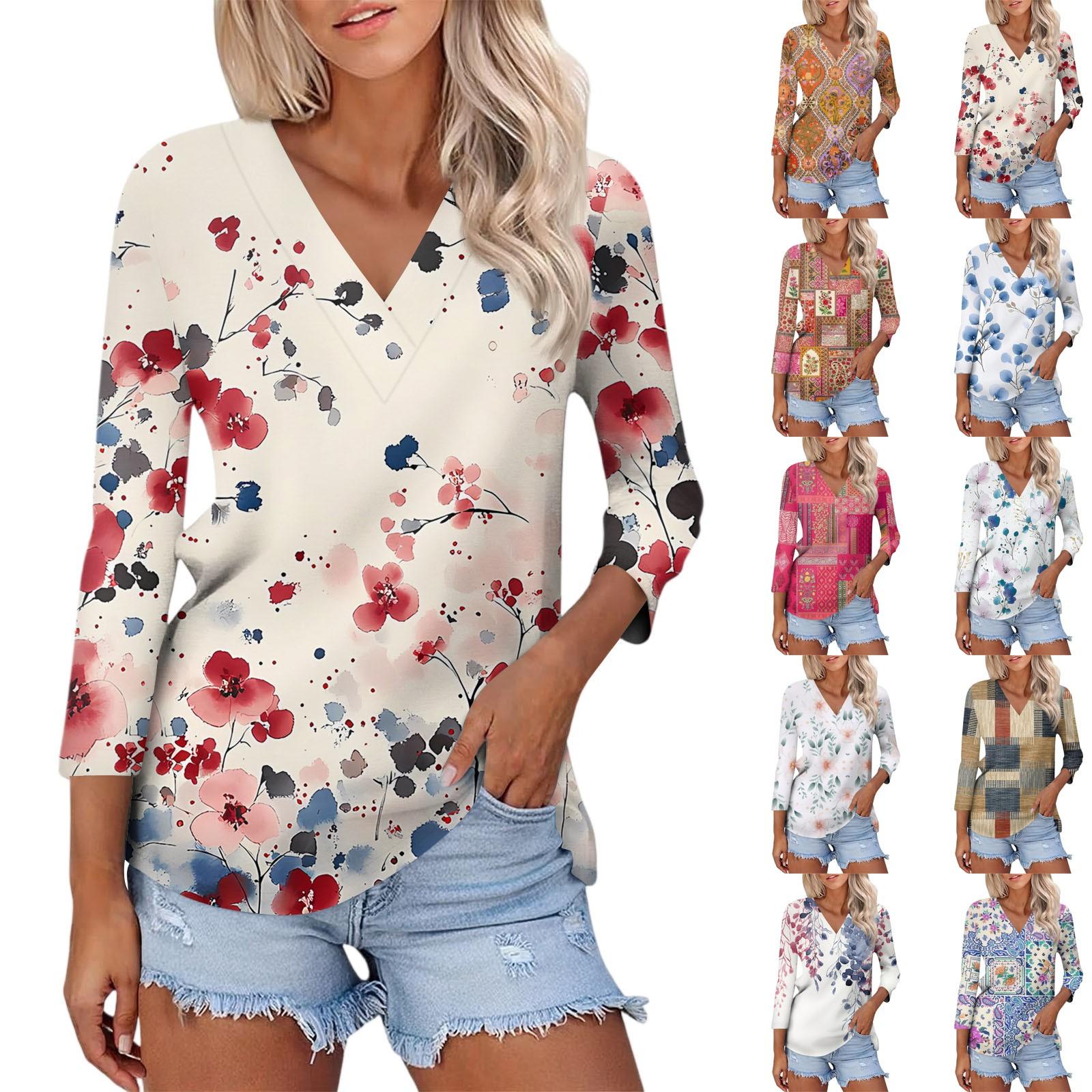 Women s Casual Fashion Sexy Comfortable V-neck Floral Three-quarter Sleeve Top L
Women s Casual Fashion Sexy Comfortable V-neck Floral Three-quarter Sleeve Top L