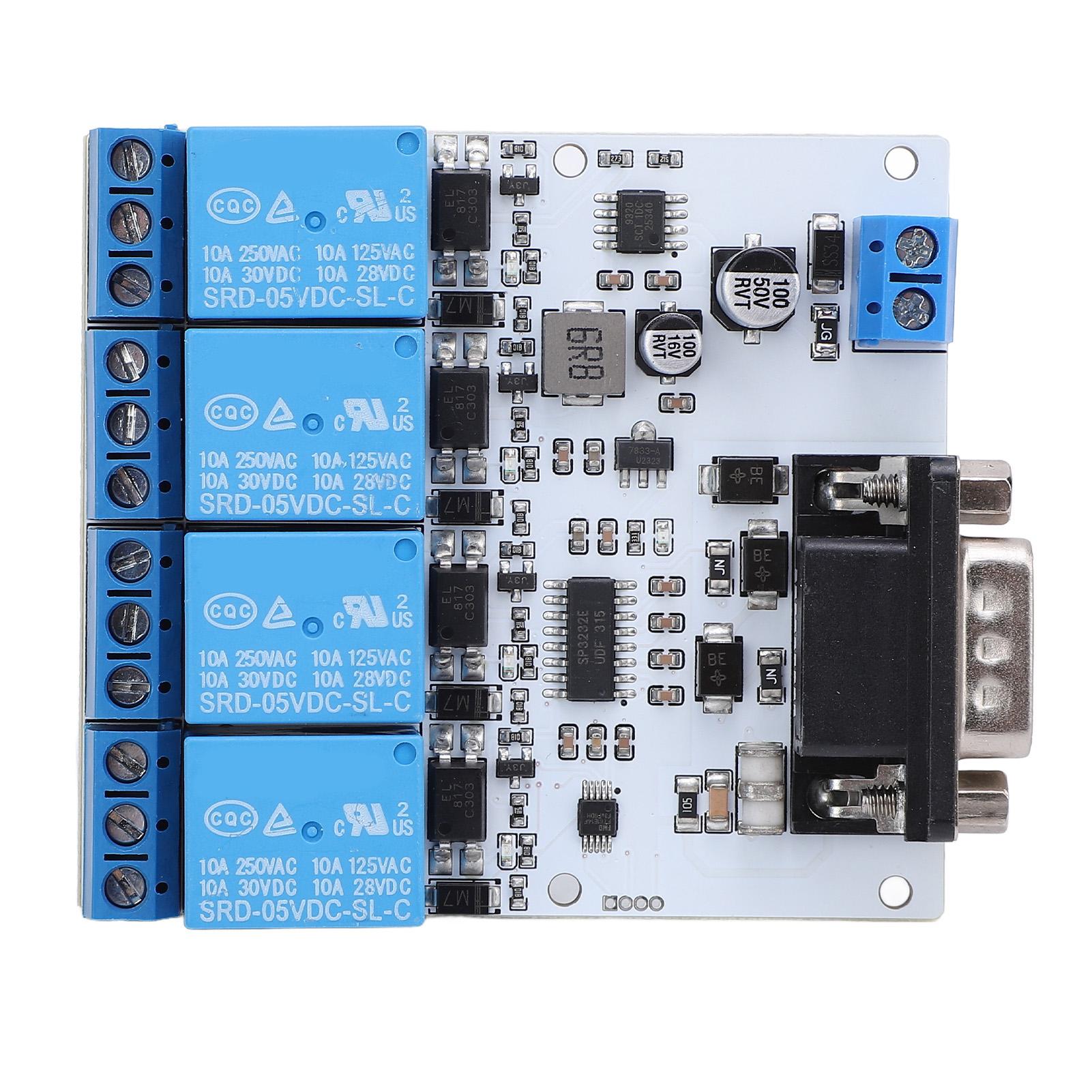 RS232 Relay Module Opto 4 Channel Serial Port Control Relay Module with 8 Bit MCU SP3232
RS232 Relay Module Opto 4 Channel Serial Port Control Relay Module with 8 Bit MCU SP3232