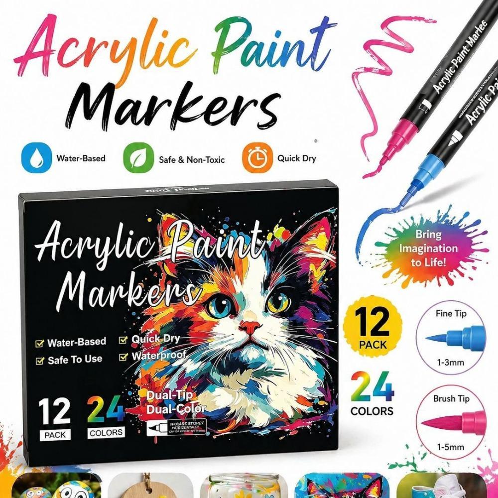 24/48 Colors Dual-ended Markers Dual Color Dual Tip Markers Nail Art Pens Ceramic Craft 12 Pack-24 colors
24/48 Colors Dual-ended Markers Dual Color Dual Tip Markers Nail Art Pens Ceramic Craft 12 Pack-24 colors