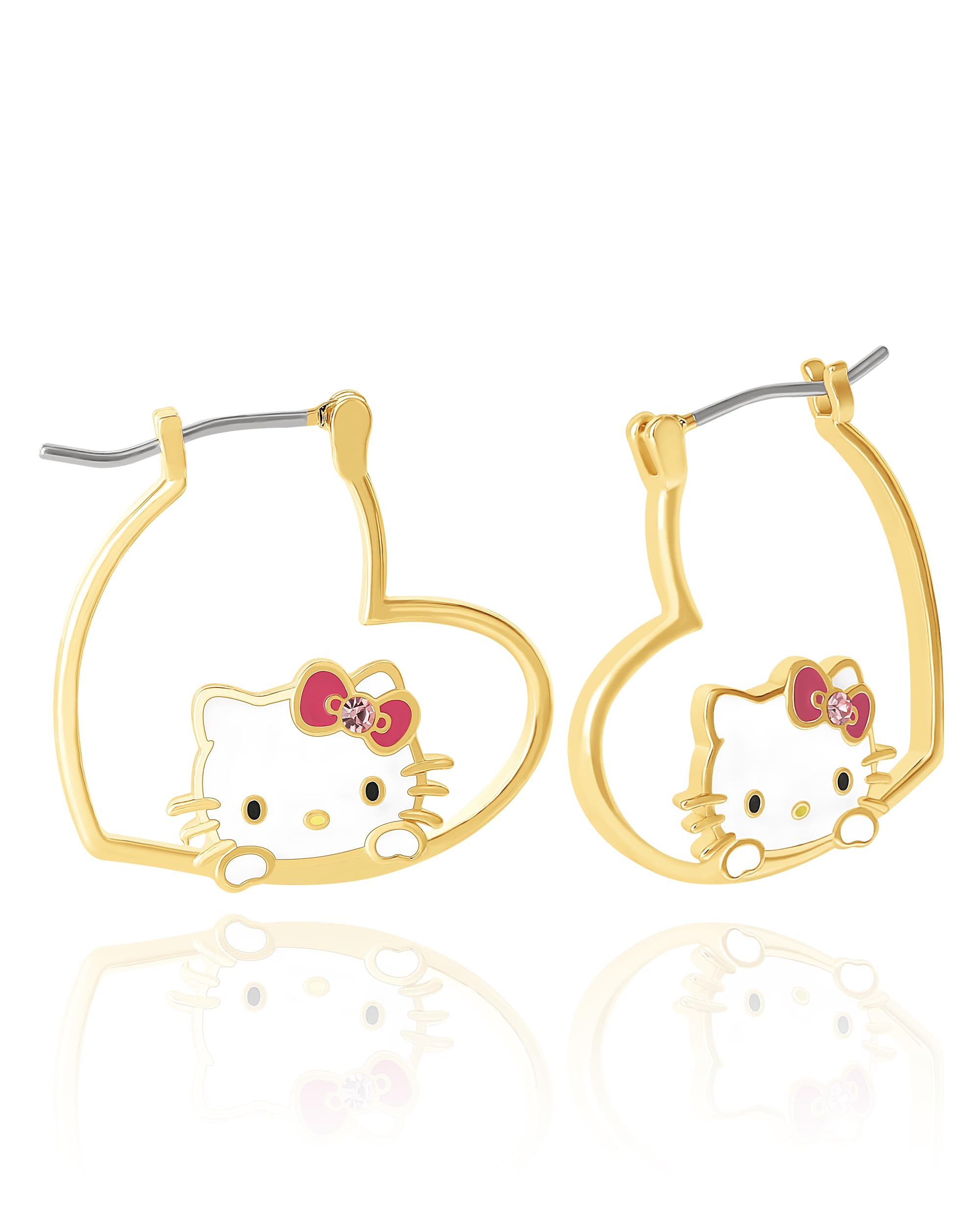 Hello Kitty Sanrio Hello Kitty Earrings Yellow Gold Plated Hello Kitty Heart Hoop Earrings Officially Licensed Crystal Women s, Brass,
Hello Kitty Sanrio Hello Kitty Earrings Yellow Gold Plated Hello Kitty Heart Hoop Earrings Officially Licensed Crystal Women s, Brass,