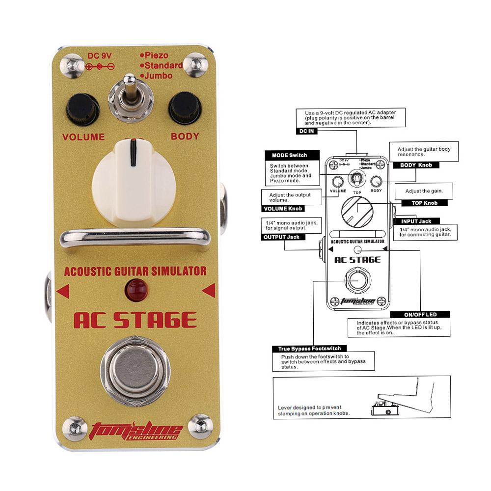 AROMA AAS 3 AC Stage Acoustic Guitar Simulator Mini Single Electric Guitar Effect Pedal with True Bypass
AROMA AAS 3 AC Stage Acoustic Guitar Simulator Mini Single Electric Guitar Effect Pedal with True Bypass