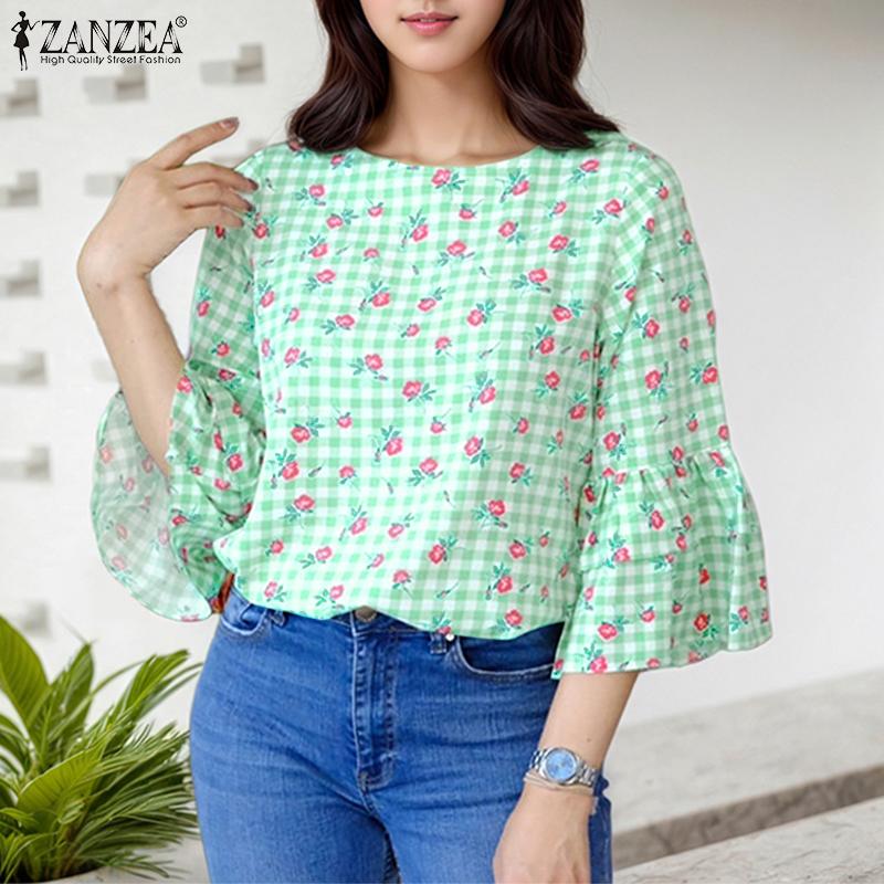 ZANZEA Women Floral Print Casual Round Neck 3/4 Sleeve Loose Plaid Blouse 5XL темно-синього кольору
ZANZEA Women Floral Print Casual Round Neck 3/4 Sleeve Loose Plaid Blouse 5XL темно-синього кольору