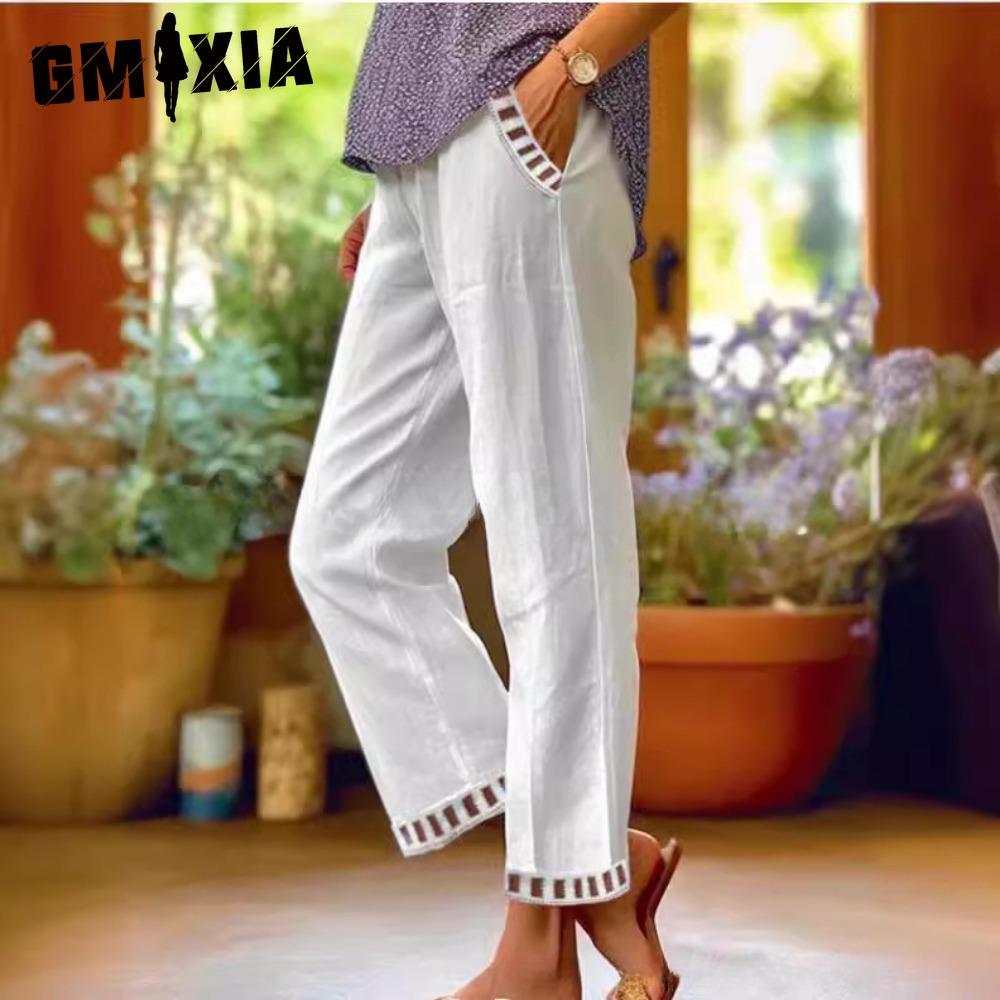 GMXIA Women Summer White Cotton Linen Pocket Trousers Vintage Casual Elastic Waist Straight Pants XXXXXL білий
GMXIA Women Summer White Cotton Linen Pocket Trousers Vintage Casual Elastic Waist Straight Pants XXXXXL білий