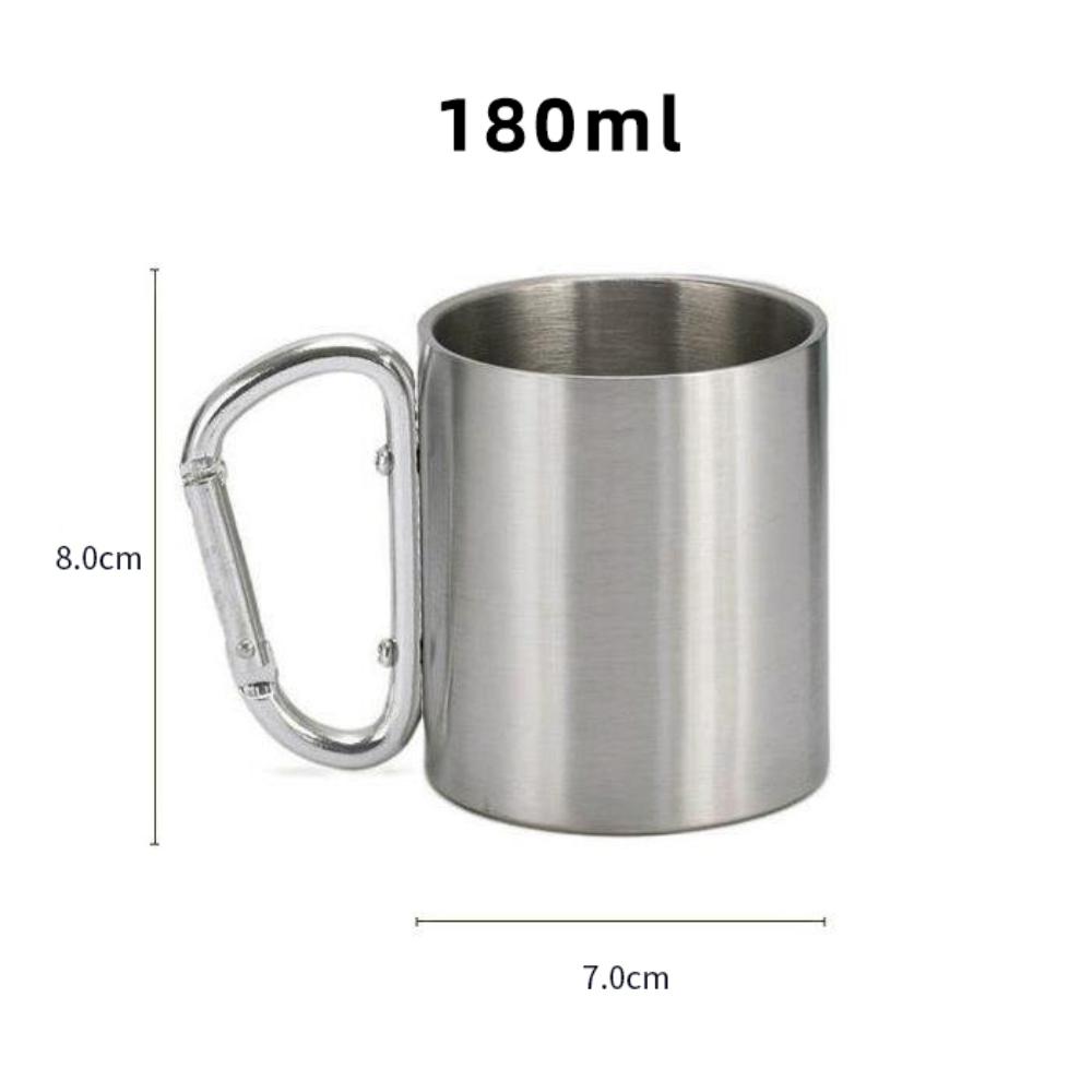 1Pc Outdoor Double-layer Water Cup Stainless Steel 180/300 ML Camping Picnic Drink Coffee Portable Carabiner Cups
1Pc Outdoor Double-layer Water Cup Stainless Steel 180/300 ML Camping Picnic Drink Coffee Portable Carabiner Cups