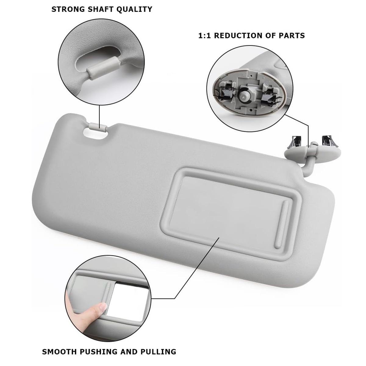 Toyota Corolla Passenger Side Sun Visor with Vanity Mirror (Gray Fabric, 2007-2013) Mesh
Toyota Corolla Passenger Side Sun Visor with Vanity Mirror (Gray Fabric, 2007-2013) Mesh