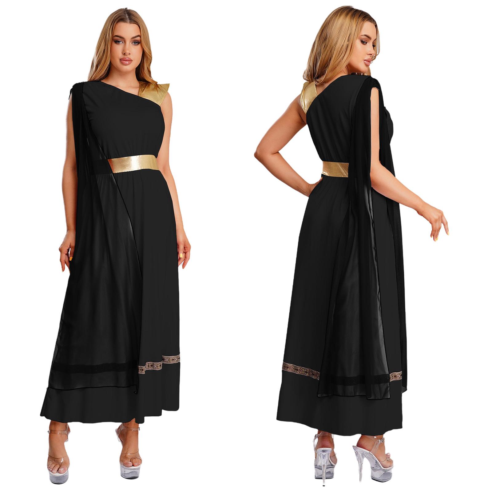 Women s Roman Empress Toga Costume S-3XL, Golden Greek Princess Dress Sleeveless High Waist Tunic Halloween Cosplay Outfit S чорний
Women s Roman Empress Toga Costume S-3XL, Golden Greek Princess Dress Sleeveless High Waist Tunic Halloween Cosplay Outfit S чорний