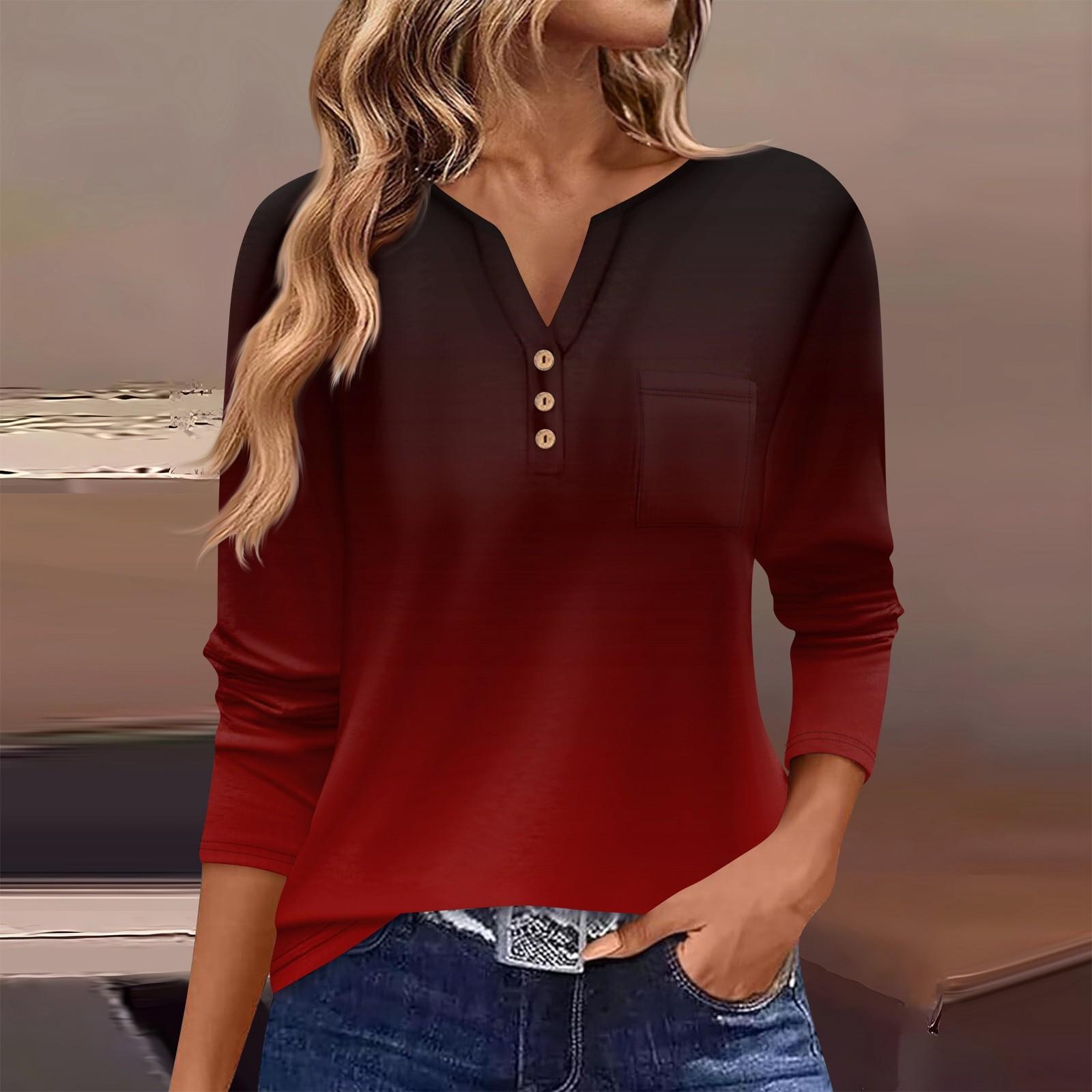 Женская футболка с длинным рукавом на пуговицах, повседневная, выходного дня, модная, базовая, с V-образным вырезом, обычная, с карманом XL винный
Женская футболка с длинным рукавом на пуговицах, повседневная, выходного дня, модная, базовая, с V-образным вырезом, обычная, с карманом XL винный