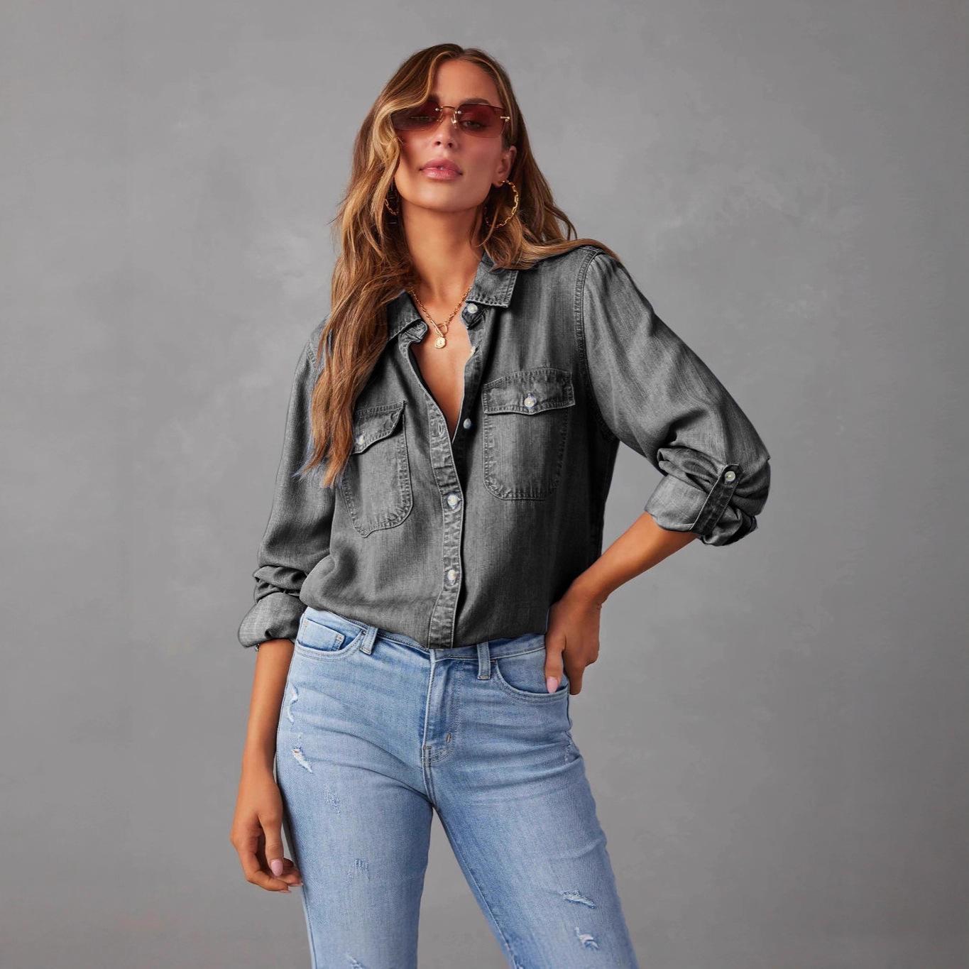 2026 Women s Autumn Casual Denim Shirt - European & American Style, Long-Sleeved, Single-Breasted, Lapel Design L сірий колір
2026 Women s Autumn Casual Denim Shirt - European & American Style, Long-Sleeved, Single-Breasted, Lapel Design L сірий колір