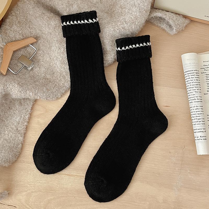 Socks Stacking Socks Season Fleece Thickened Warm Wool Socks Double Needle Flanging Mouth Striped Medium Tube Socks One size fits all чорний
Socks Stacking Socks Season Fleece Thickened Warm Wool Socks Double Needle Flanging Mouth Striped Medium Tube Socks One size fits all чорний