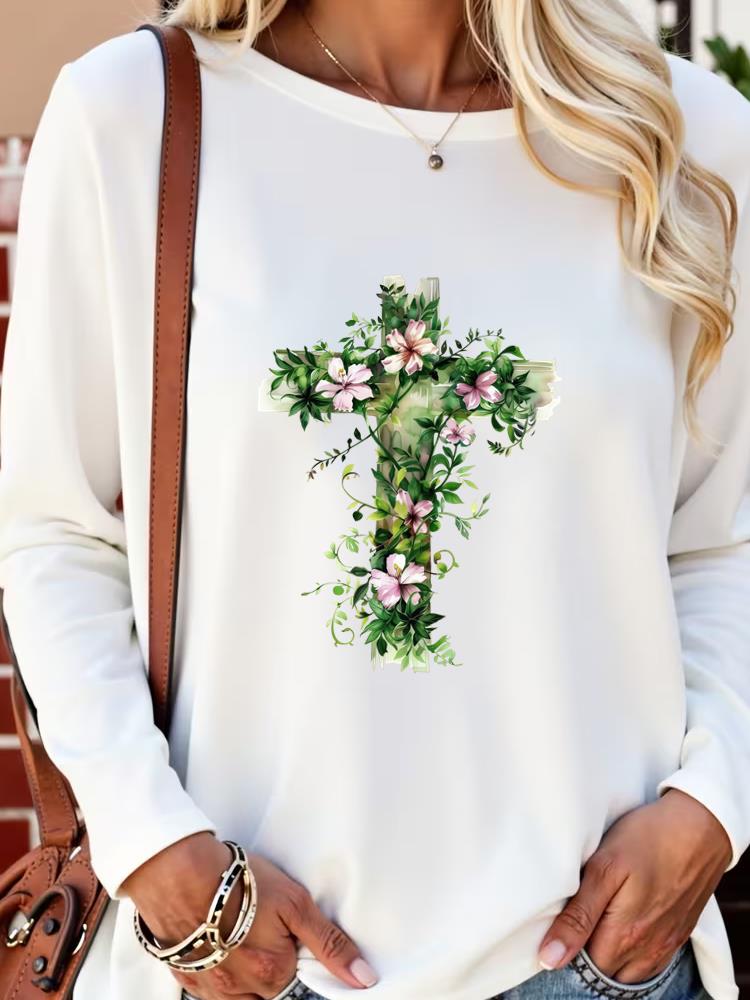 (Asian Size) autumn winter spring Casual Fashion Print T Shirt Tee Women leopard letter faith Clothing Top o-neck Graphic Long Sleeve T-shirts S
(Asian Size) autumn winter spring Casual Fashion Print T Shirt Tee Women leopard letter faith Clothing Top o-neck Graphic Long Sleeve T-shirts S