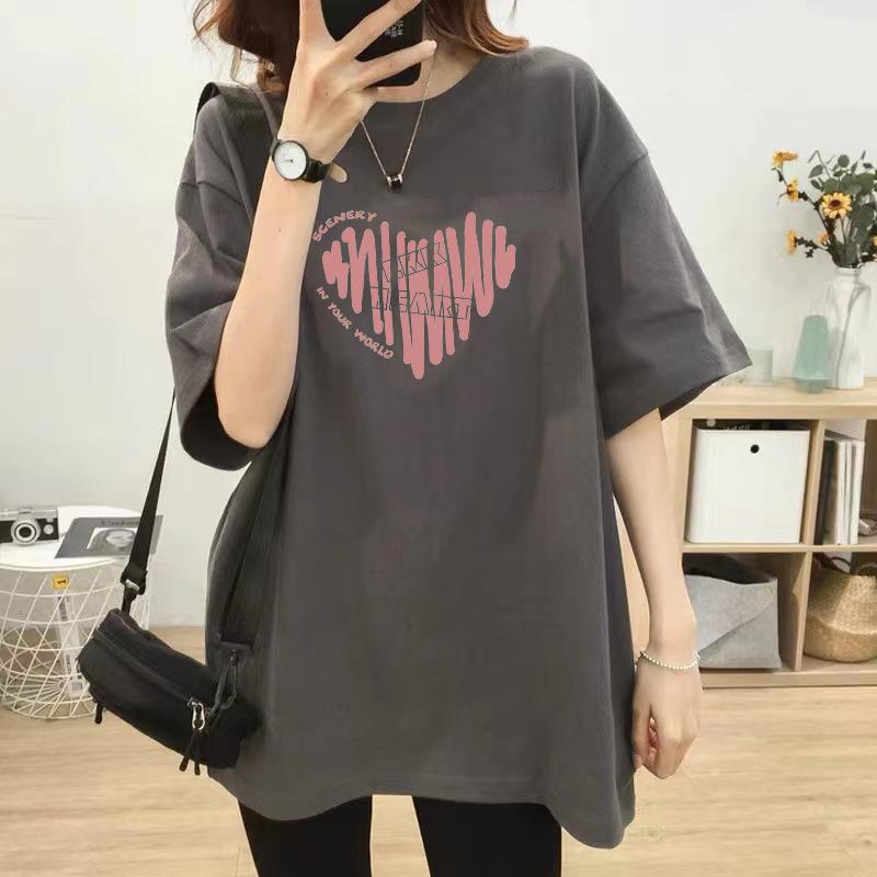 Gray Mid-length Loose Cotton Love Short-sleeved T-shirt for Women In Europe Summer New Over-and-size Top XXXL сірий
Gray Mid-length Loose Cotton Love Short-sleeved T-shirt for Women In Europe Summer New Over-and-size Top XXXL сірий