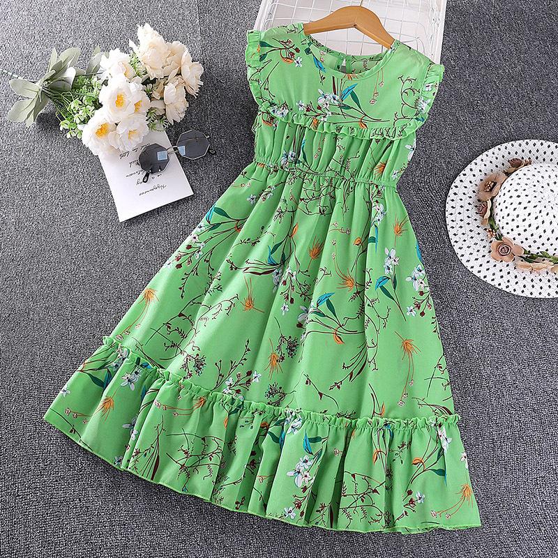 Girl Sleeveless Floral Print Dress Children Kid Casual Summer Beach Sundress Princess Dresses Clothes 120 зелёный
Girl Sleeveless Floral Print Dress Children Kid Casual Summer Beach Sundress Princess Dresses Clothes 120 зелёный