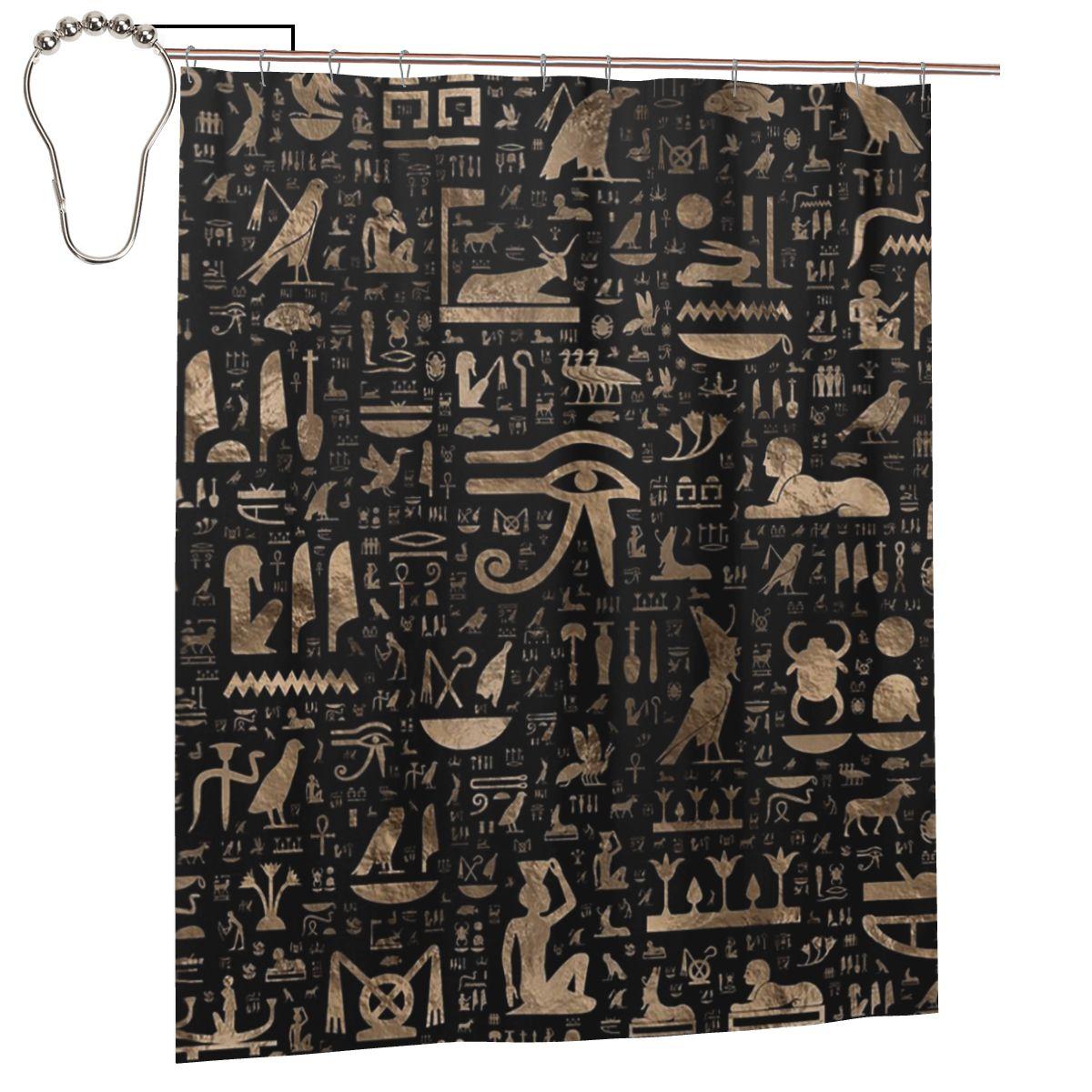 Ancient Egyptian Hieroglyphs - Black And Gold Shower Curtain Bathroom Polyester Waterproof Bath Curtains With Hooks W60H190(CM)-1 Pcs
Ancient Egyptian Hieroglyphs - Black And Gold Shower Curtain Bathroom Polyester Waterproof Bath Curtains With Hooks W60H190(CM)-1 Pcs