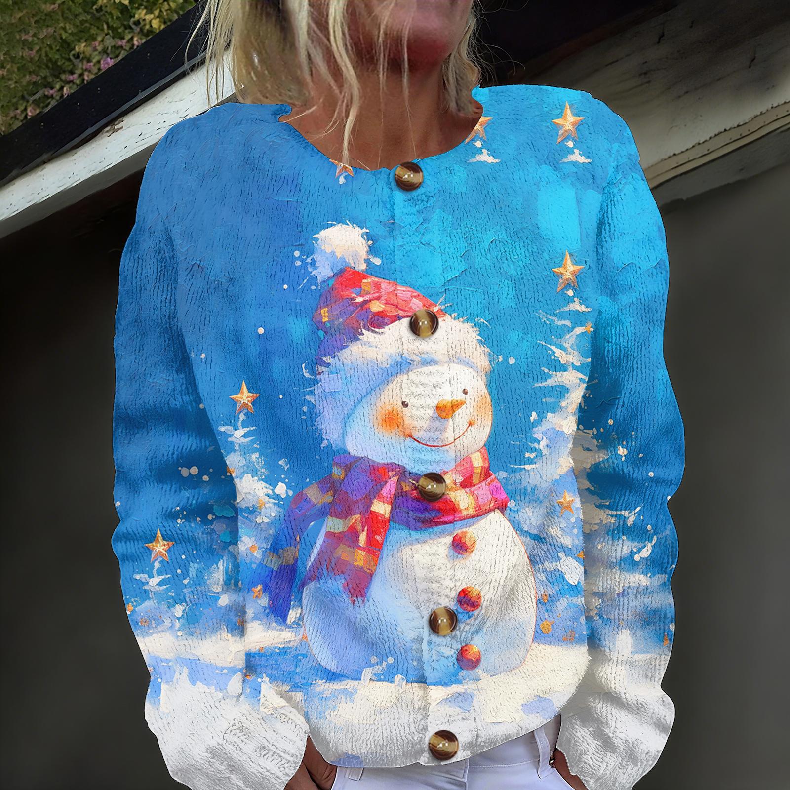 Жіноча модна різдвяна куртка з довгим рукавом і в язаним ґудзиком XL білий
Жіноча модна різдвяна куртка з довгим рукавом і в язаним ґудзиком XL білий