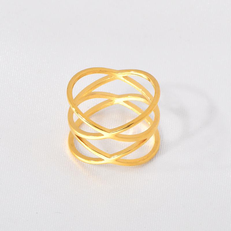 Кольцо-бандаж из нержавеющей стали с двойным перекрестным дизайном и вырезами для женщин Size 6 золотой
Кольцо-бандаж из нержавеющей стали с двойным перекрестным дизайном и вырезами для женщин Size 6 золотой