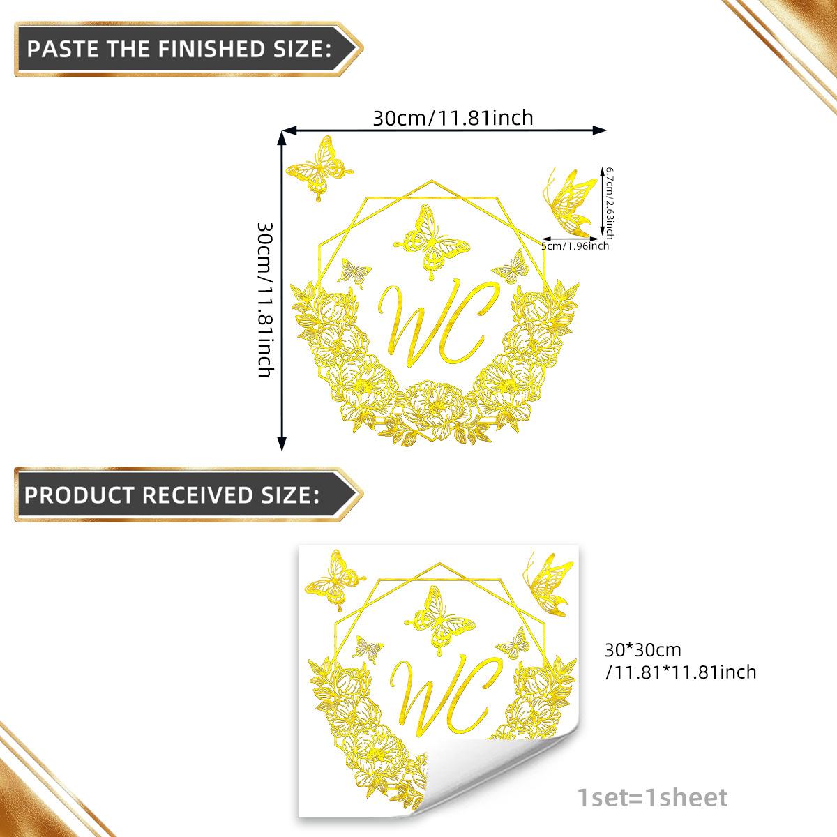 Tj9012 Creative Bronzing Flower Butterfly English Door Sticker Decoration Bathroom Living Room Background Self-Adhesive Wall Sticker
Tj9012 Creative Bronzing Flower Butterfly English Door Sticker Decoration Bathroom Living Room Background Self-Adhesive Wall Sticker