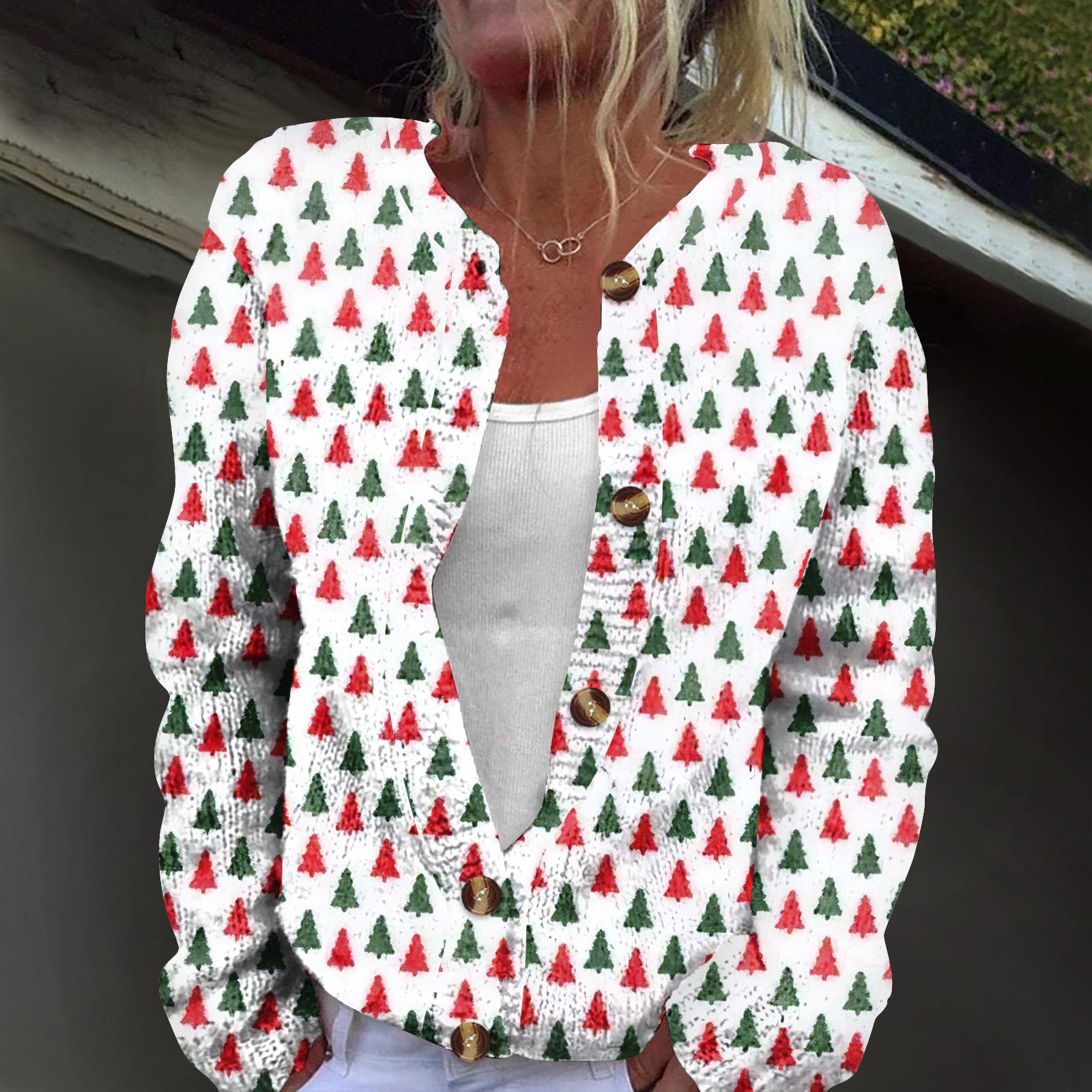Женский модный вязаный кардиган на пуговицах с рождественским принтом и длинным рукавом XL белый
Женский модный вязаный кардиган на пуговицах с рождественским принтом и длинным рукавом XL белый