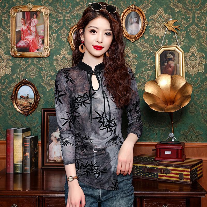2024 Spring/Summer Chinese Style Flocked Mesh T-shirt: New Fashion Versatile Top M темно-коричневого кольору
2024 Spring/Summer Chinese Style Flocked Mesh T-shirt: New Fashion Versatile Top M темно-коричневого кольору