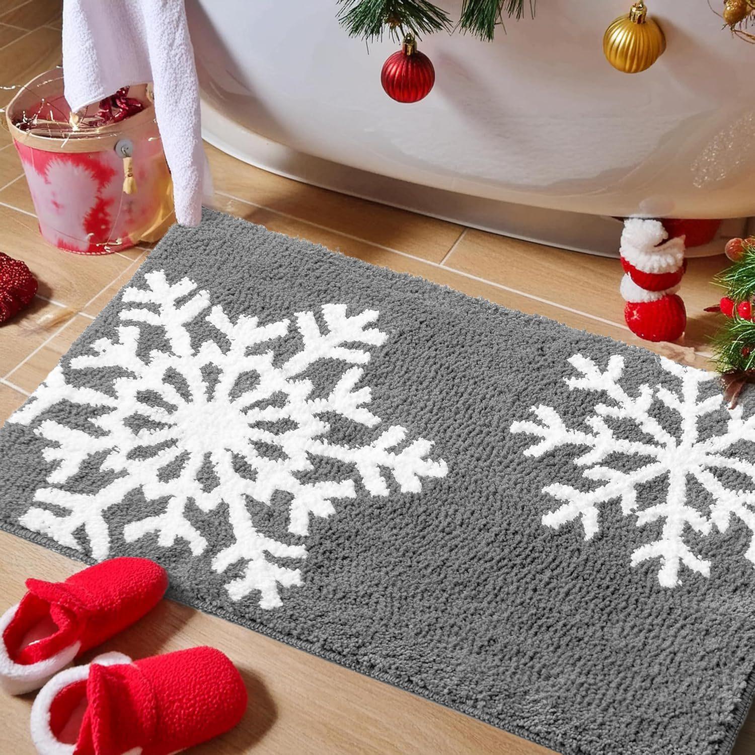 Festive Christmas Bath Mat with SantaClaus&Snowflakes/Non-Slip Soft Polyester Bath Mat,Christmas Bathroom Decor Christmas Carpet 40x60cm сірий
Festive Christmas Bath Mat with SantaClaus&Snowflakes/Non-Slip Soft Polyester Bath Mat,Christmas Bathroom Decor Christmas Carpet 40x60cm сірий