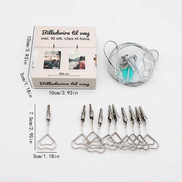 Industrial Photo Wall DIY Kit with Metal Wire Rope and Clips for Living Room Decoration
Industrial Photo Wall DIY Kit with Metal Wire Rope and Clips for Living Room Decoration