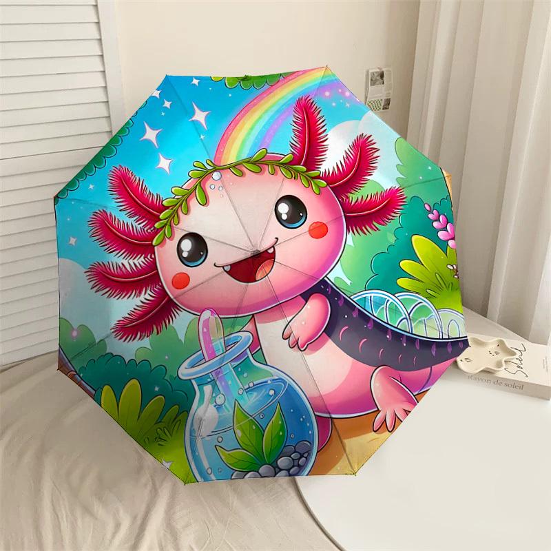 1PC Axolotl Rainbow Automatic Open/Close Umbrella with Windproof, 8-Rib Sturdy Canopy, Durable Ribs, Fashionable Design, Outdoor Accessory, Fun Prin,
1PC Axolotl Rainbow Automatic Open/Close Umbrella with Windproof, 8-Rib Sturdy Canopy, Durable Ribs, Fashionable Design, Outdoor Accessory, Fun Prin,