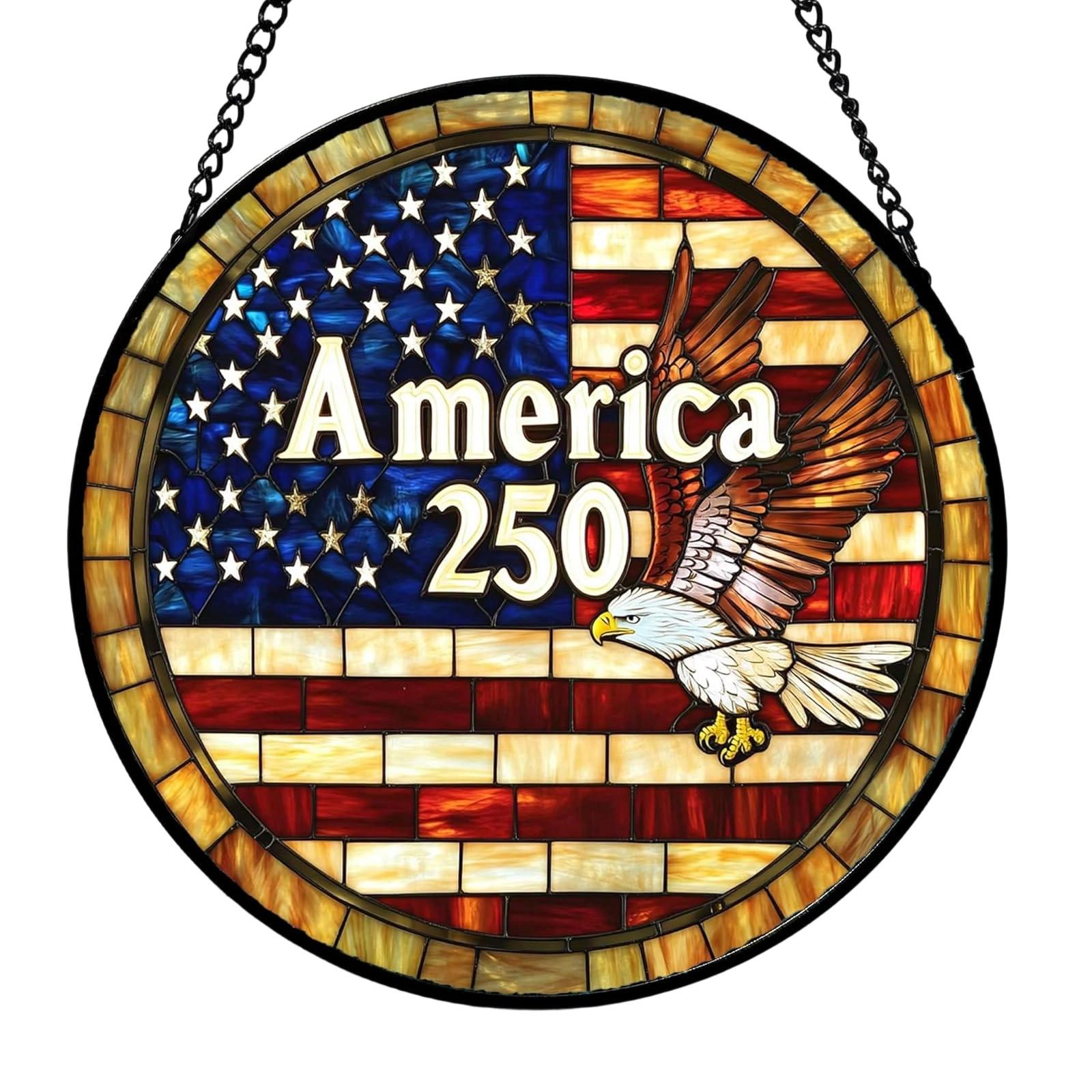 America 2502D Stained Glass Window Hanging Puzzle Ornament Garden Kitchen Sunroom Home Decoration with Chain One Size
America 2502D Stained Glass Window Hanging Puzzle Ornament Garden Kitchen Sunroom Home Decoration with Chain One Size