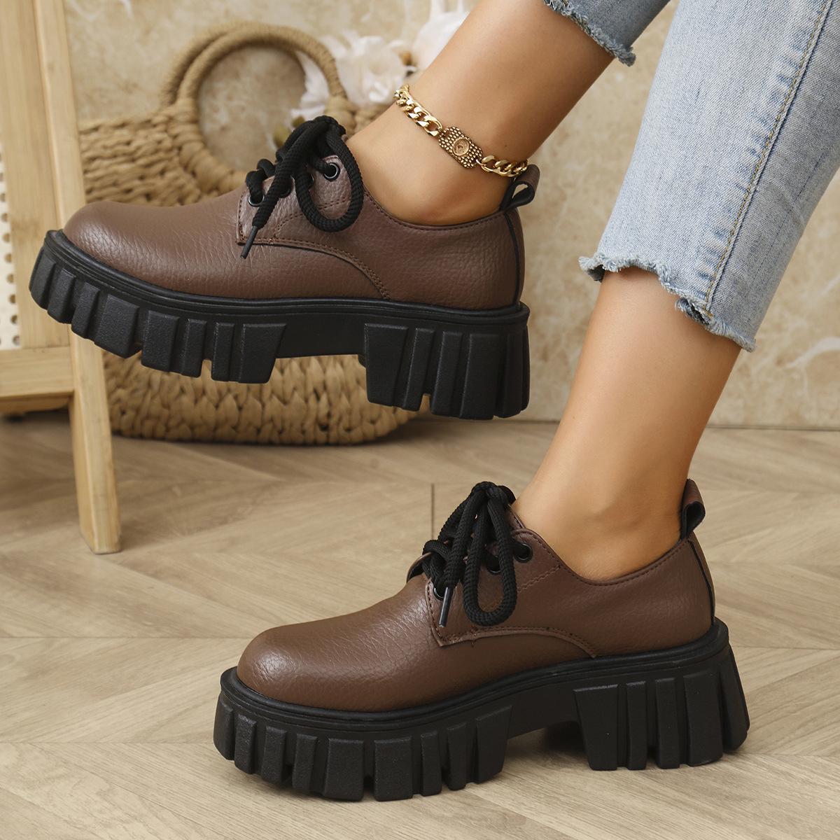 Women s 2025 spring new thick heel lace-up fashionable versatile comfortable simple small leather shoes platform shoes 35 коричневий
Women s 2025 spring new thick heel lace-up fashionable versatile comfortable simple small leather shoes platform shoes 35 коричневий