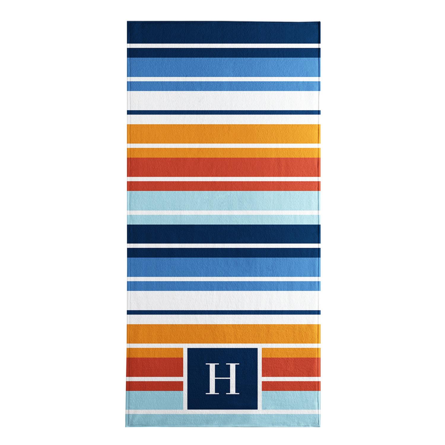 Colorful Striped Monogram Beach Towel, Preppy Multicolor Stripe Summer Beach Towel for Pool Days W30*H60(CM)
Colorful Striped Monogram Beach Towel, Preppy Multicolor Stripe Summer Beach Towel for Pool Days W30*H60(CM)