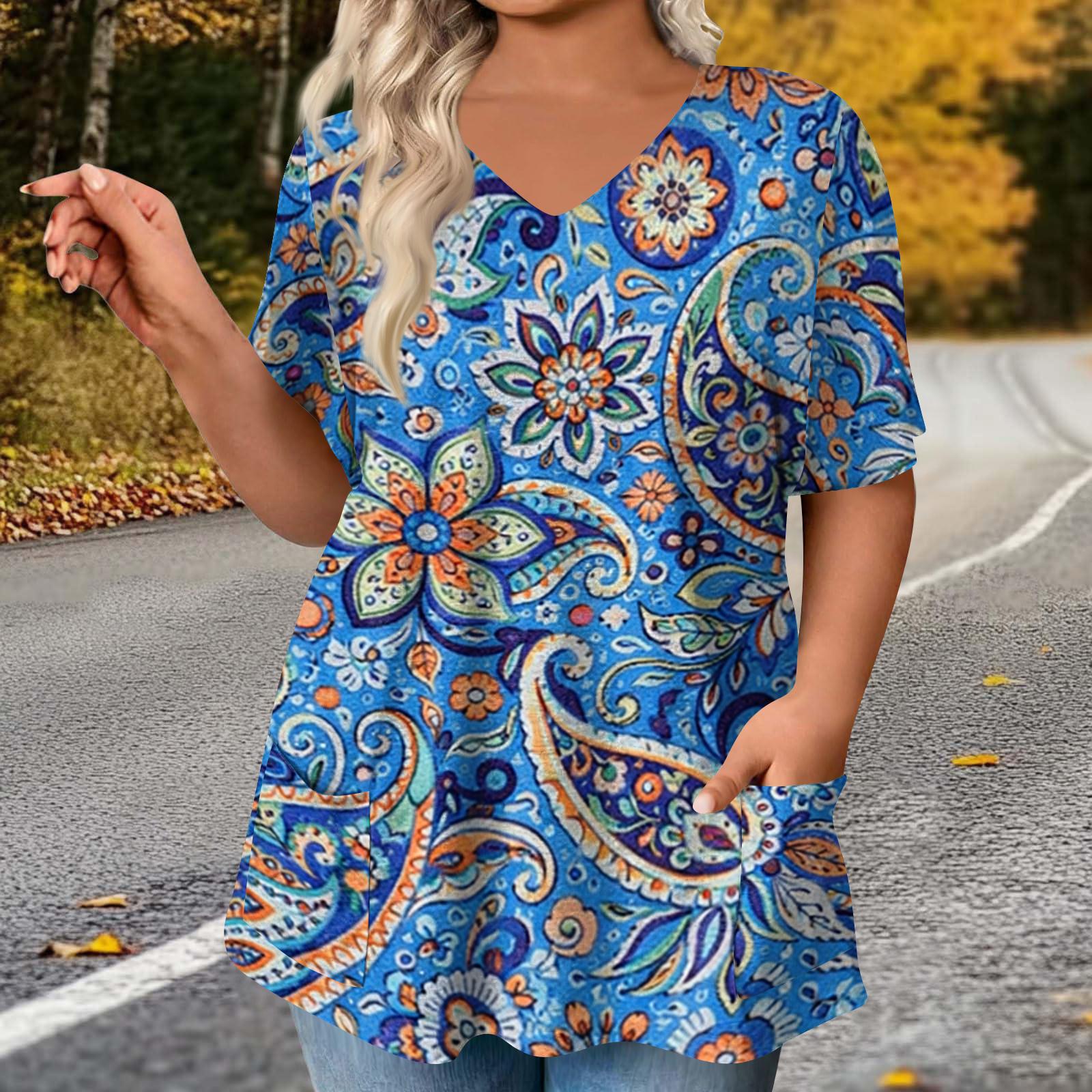 Womens Spring Clothes 2026 V Neck Short Sleeve Printed Tunic Top for Trending Tops for Women 2026 Spring Blouses for Women 2026 Vacation Outfits XXL
Womens Spring Clothes 2026 V Neck Short Sleeve Printed Tunic Top for Trending Tops for Women 2026 Spring Blouses for Women 2026 Vacation Outfits XXL
