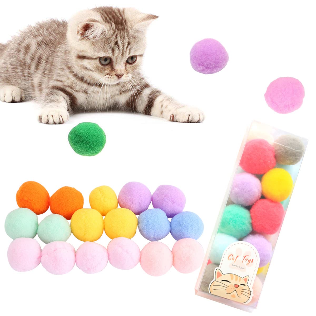Мяч из помпона для кошек 3 см 20 шт., игрушка для кошек в помещении, игрушка для котят, интерактивный мяч, цветной надувной мяч для кошек
Мяч из помпона для кошек 3 см 20 шт., игрушка для кошек в помещении, игрушка для котят, интерактивный мяч, цветной надувной мяч для кошек