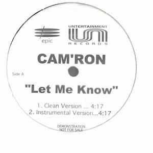 12inch Record CAM RON - Let Me Know UNT11399PROMO Epic, Untertain 1999 US Rap & Hip-Hop/R&B Used
12inch Record CAM RON - Let Me Know UNT11399PROMO Epic, Untertain 1999 US Rap & Hip-Hop/R&B Used