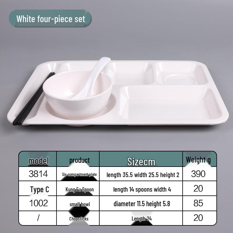 A5 Melamine Six-Grid Commercial Partitioned Plate, 4-Piece Set
A5 Melamine Six-Grid Commercial Partitioned Plate, 4-Piece Set