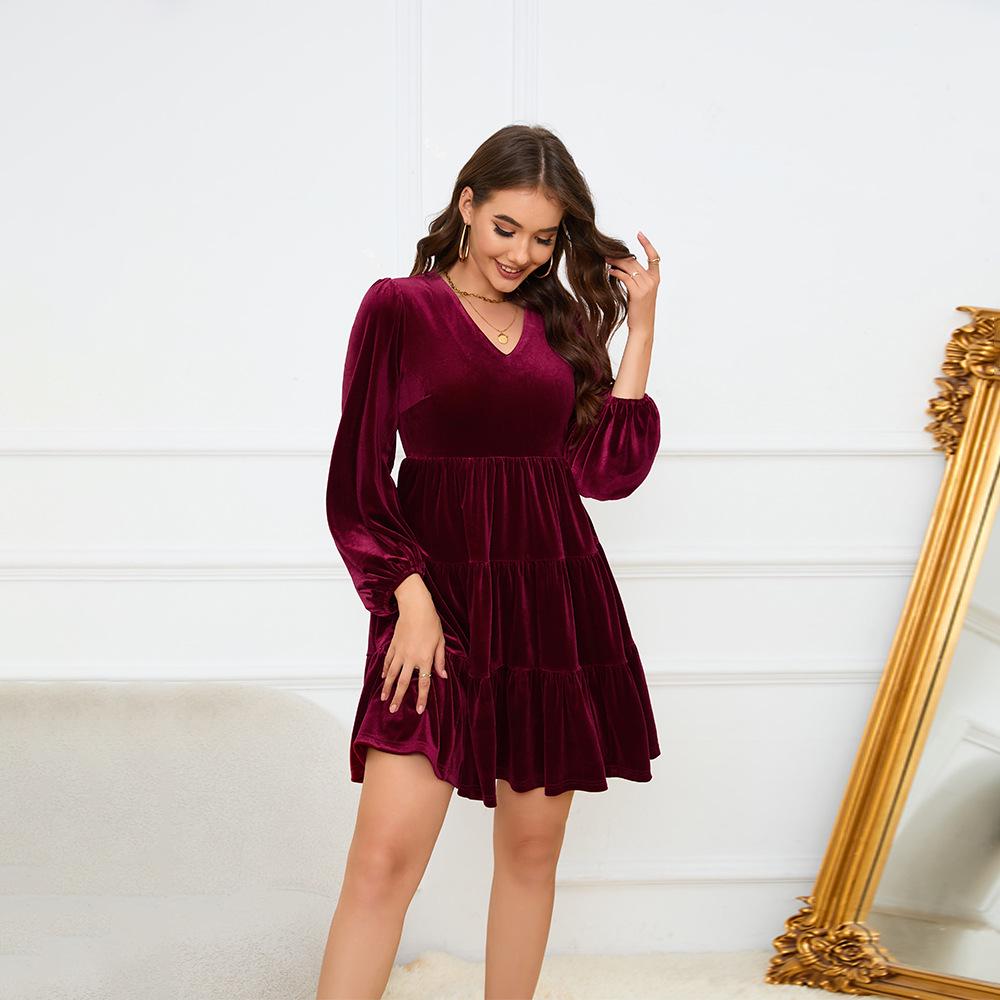 2024 Trendy European & American Velvet Party Dress: Elegant V-Neck, Waist-Cinching, Slimming Style with Layered Skirt Medium вино красного
2024 Trendy European & American Velvet Party Dress: Elegant V-Neck, Waist-Cinching, Slimming Style with Layered Skirt Medium вино красного