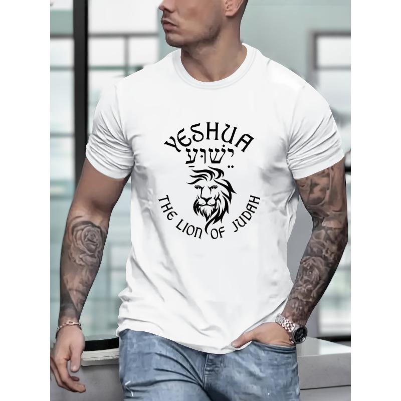 YESHUA The Lion Of Judah Creative Print Summer Casual T-Shirt Short Sleeve For Men, Sporty Leisure Style, Fashion Crew Neck Top For Daily Wear S белый
YESHUA The Lion Of Judah Creative Print Summer Casual T-Shirt Short Sleeve For Men, Sporty Leisure Style, Fashion Crew Neck Top For Daily Wear S белый