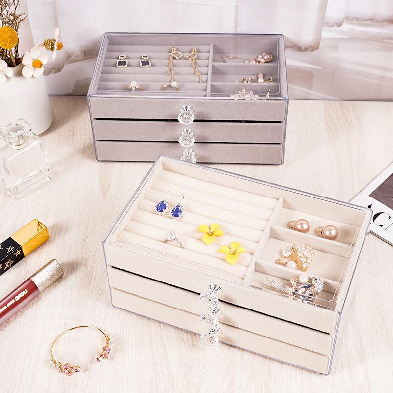 Acrylic Velvet Jewelry Organizer With 3 Drawers Stackable Display Storage Earrings Necklace Bracelets Box Holder Case For Women бежевый
Acrylic Velvet Jewelry Organizer With 3 Drawers Stackable Display Storage Earrings Necklace Bracelets Box Holder Case For Women бежевый