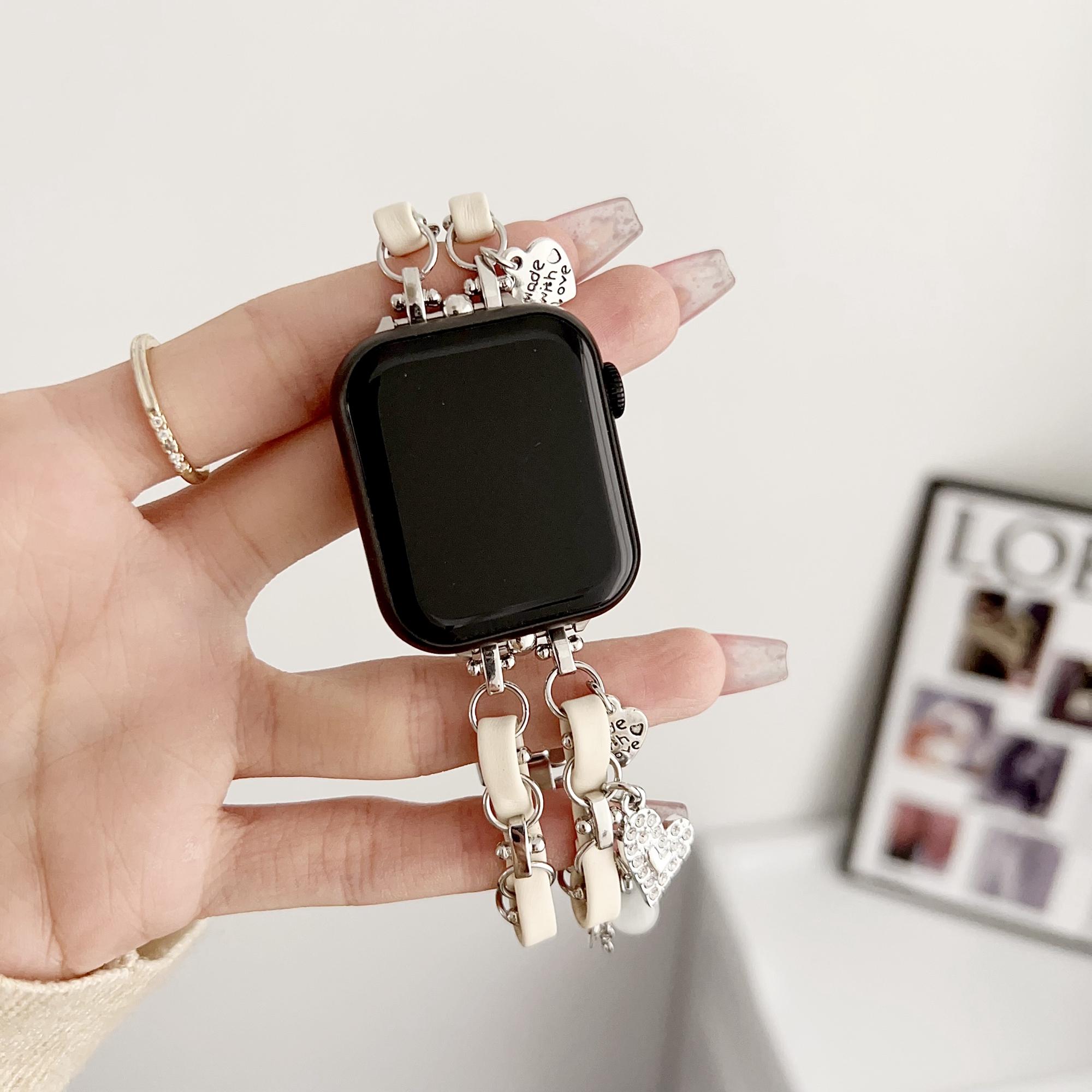 Lovely Pendant Watch Strap for Apple Watch Series 10 42mm/9 8 7 41mm/SE (2023) SE (2022) SE 6 5 4 40mm/3 2 1 38mm Zinc Alloy+Leather Band Silver+Black
Lovely Pendant Watch Strap for Apple Watch Series 10 42mm/9 8 7 41mm/SE (2023) SE (2022) SE 6 5 4 40mm/3 2 1 38mm Zinc Alloy+Leather Band Silver+Black