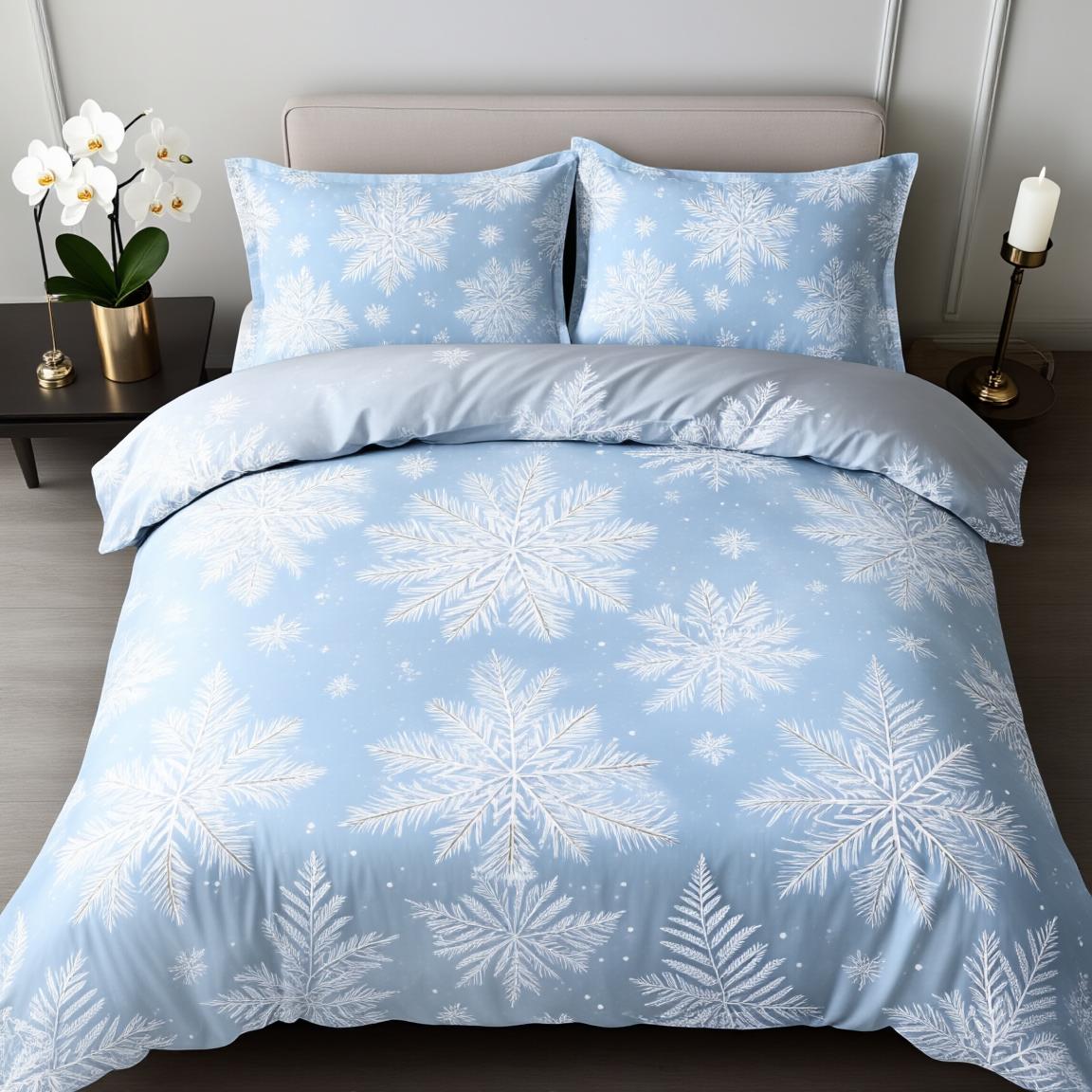 3Pcs Glittering Crystal Christmas Bedding Set Polyester Frost Snowflake Print Duvet Cover Queen Size Elegant Adult Home Decor EU Twin(135x200cm)
3Pcs Glittering Crystal Christmas Bedding Set Polyester Frost Snowflake Print Duvet Cover Queen Size Elegant Adult Home Decor EU Twin(135x200cm)