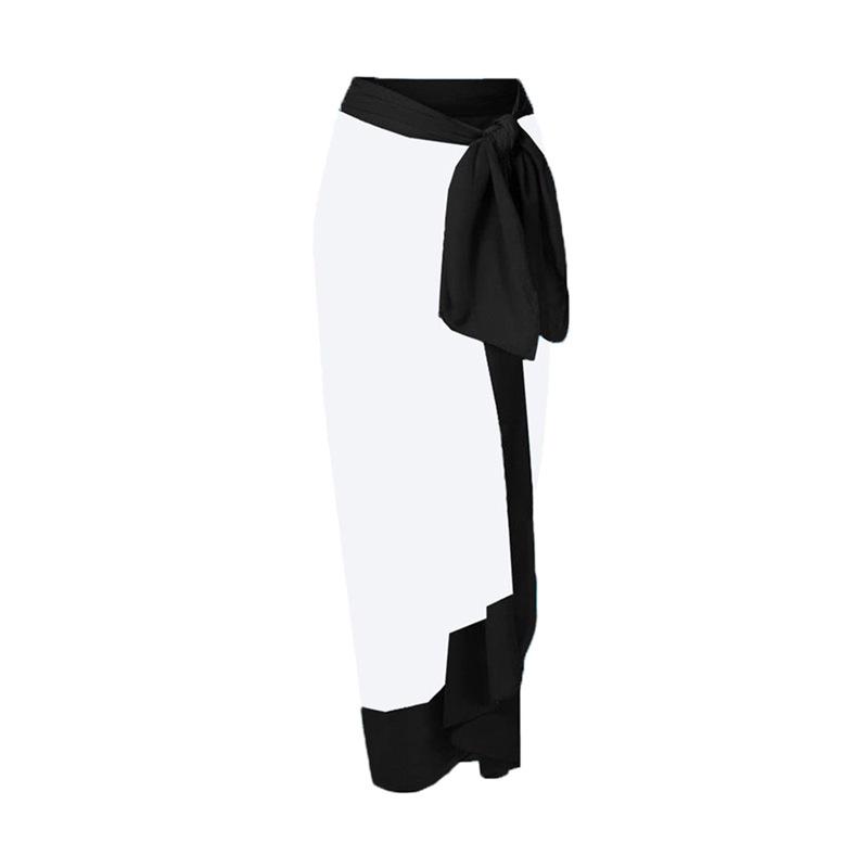 European & American Black and White Color Block Midi Scarf Skirt for Women One Size білий
European & American Black and White Color Block Midi Scarf Skirt for Women One Size білий