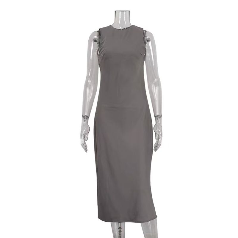 Fashion round Neck Sleeveless Vest Dress Pure Color Base Dress round Neck Neck Sleeveless Dress Gray L
Fashion round Neck Sleeveless Vest Dress Pure Color Base Dress round Neck Neck Sleeveless Dress Gray L