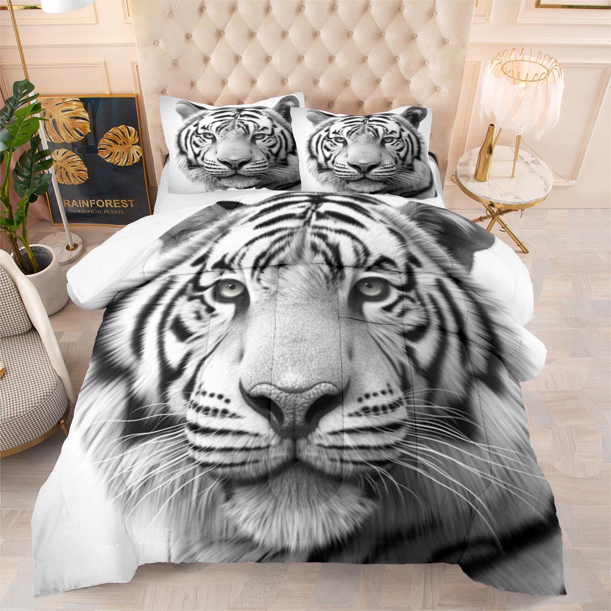 3d Digital Printing Thickened Feather Silk Cotton Quilt Animal Tiger Fat Quilt Printing Three-piece Quilt Cover Set 172*218cm
3d Digital Printing Thickened Feather Silk Cotton Quilt Animal Tiger Fat Quilt Printing Three-piece Quilt Cover Set 172*218cm