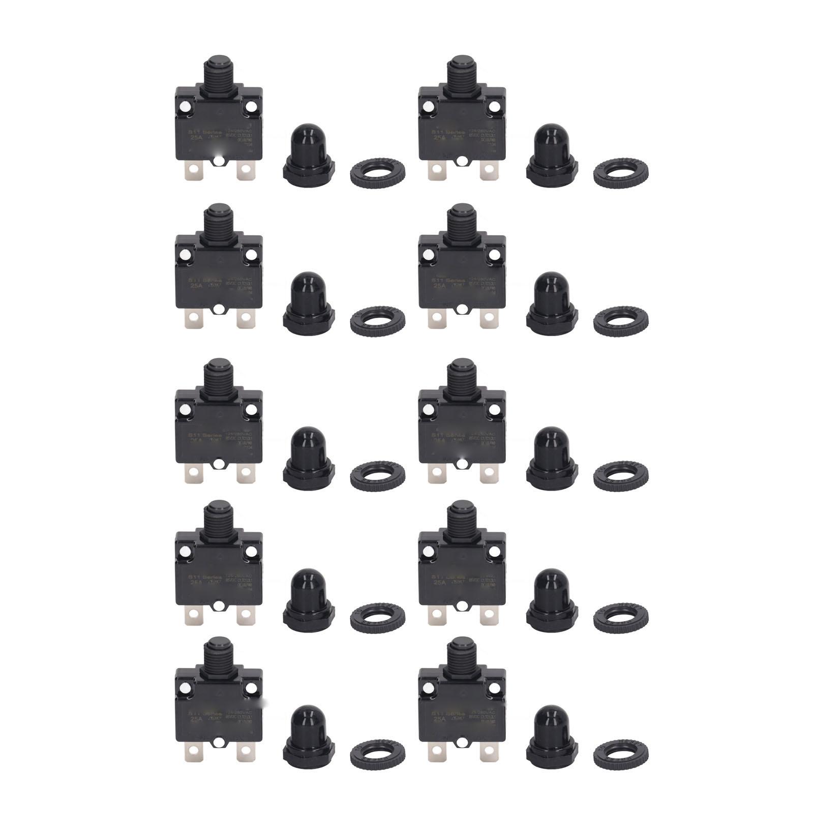 10 Set 125 250VAC 65VDC 25A Manual Reset Relay PC Shell Silver Contact Overload Protector with
10 Set 125 250VAC 65VDC 25A Manual Reset Relay PC Shell Silver Contact Overload Protector with