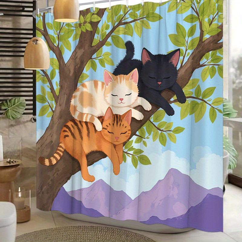 Cats in the Tree Shower Curtain - Water-Resistant, Easy to Clean, Adds a Playful and Whimsical Touch to Your Bathroom Decor W90XH180cm
Cats in the Tree Shower Curtain - Water-Resistant, Easy to Clean, Adds a Playful and Whimsical Touch to Your Bathroom Decor W90XH180cm