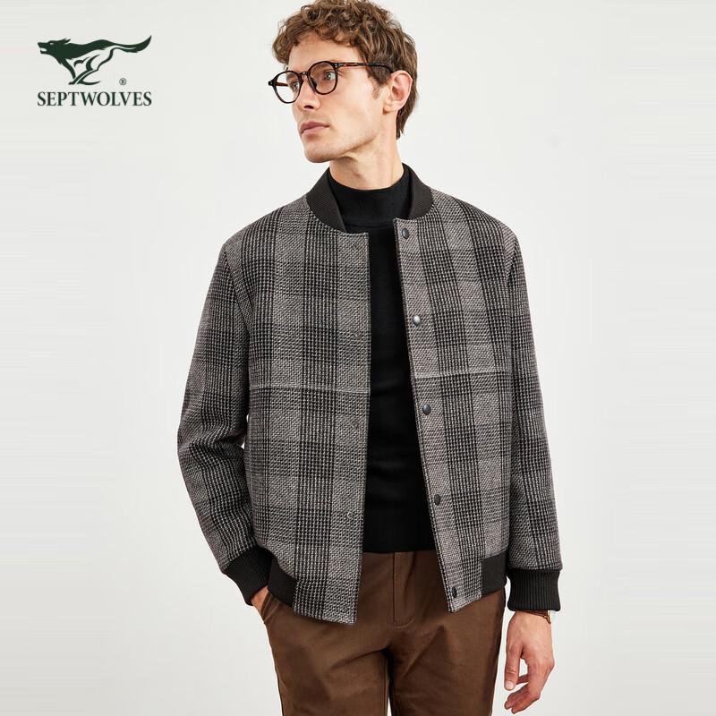 Septwolves Men s Baseball Collar Plaid Jacket M
Septwolves Men s Baseball Collar Plaid Jacket M