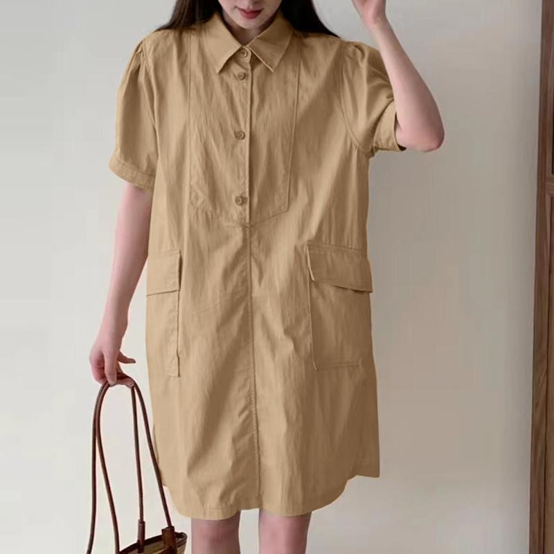 ZANZEA Женские летние платья с воротником-рубашкой и короткими рукавами и карманами 4XL хаки
ZANZEA Женские летние платья с воротником-рубашкой и короткими рукавами и карманами 4XL хаки