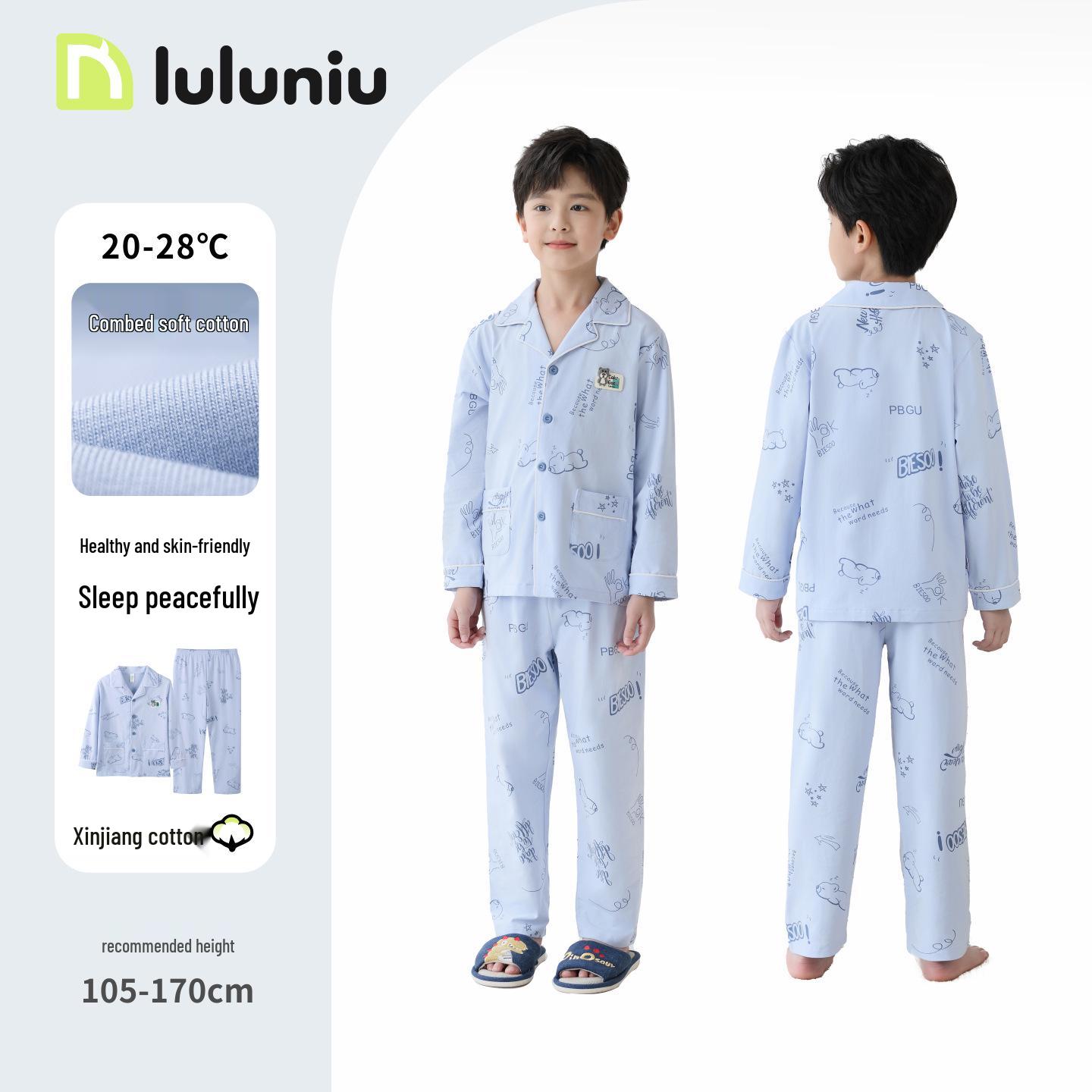 Пижама из чистого хлопка для мальчиков Lulu Niu на весну/осень - Домашняя одежда с длинным рукавом для детей, коллекция 2025 110cm (Recommended Height 105-115cm)
Пижама из чистого хлопка для мальчиков Lulu Niu на весну/осень - Домашняя одежда с длинным рукавом для детей, коллекция 2025 110cm (Recommended Height 105-115cm)