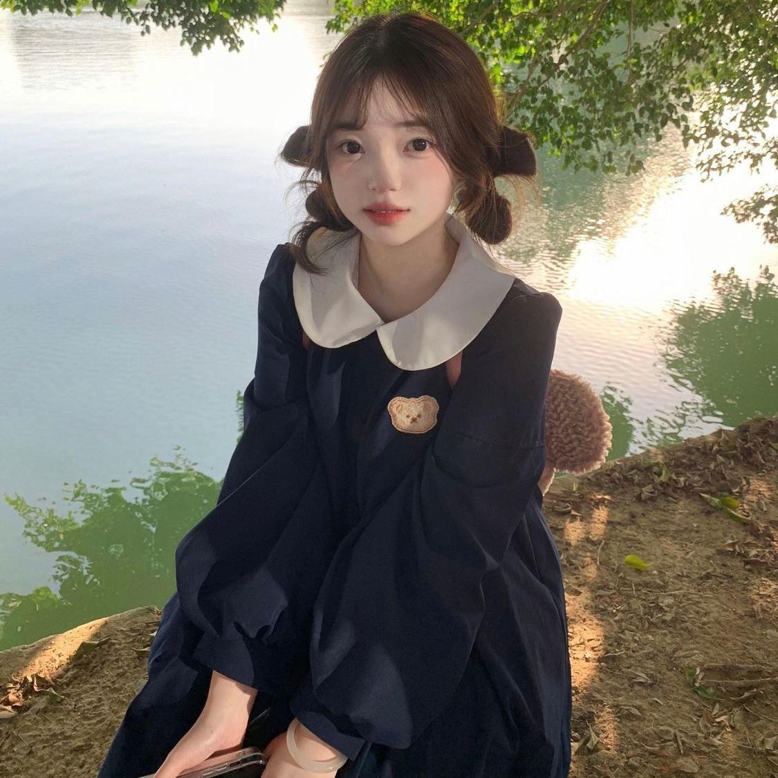 Японские школьные платья Harajuku в консервативном стиле Kawaii, милые корейские платья с длинными рукавами и воротником «Питер Пэн», осень
Японские школьные платья Harajuku в консервативном стиле Kawaii, милые корейские платья с длинными рукавами и воротником «Питер Пэн», осень