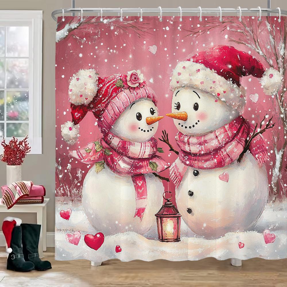 Pink Cartoon Christmas Snowman Shower Curtain, Bathroom Shower Curtain, Printed Christmas Curtain For Home Holiday Decoration W60H190(CM)-1 Pcs
Pink Cartoon Christmas Snowman Shower Curtain, Bathroom Shower Curtain, Printed Christmas Curtain For Home Holiday Decoration W60H190(CM)-1 Pcs