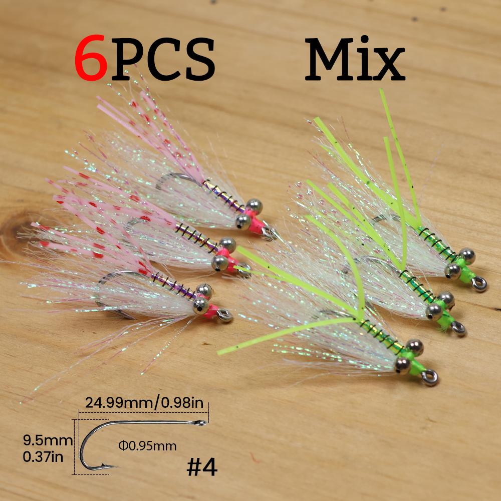 6pcs #4 Crazy Charlie Fly Fishing Lures Barbed Hook for Bonefish Bass Tarpon Freshwater & Saltwater Fast Sinking Flies
6pcs #4 Crazy Charlie Fly Fishing Lures Barbed Hook for Bonefish Bass Tarpon Freshwater & Saltwater Fast Sinking Flies